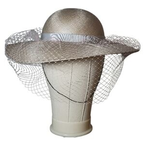 Liz Clairborn Fascenator Hat NWT Broad Brim Grossgrain Bow Events Weddings Churc